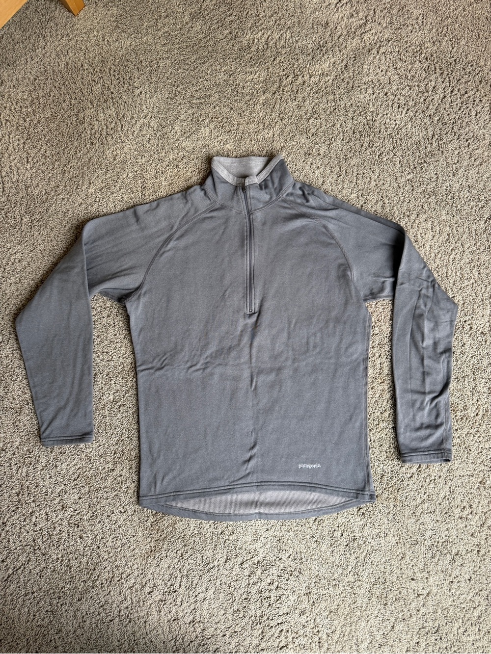 Men’s Patagonia Capilene Gray Quarter-Zip Fleece Pullover shirt midweight medium
